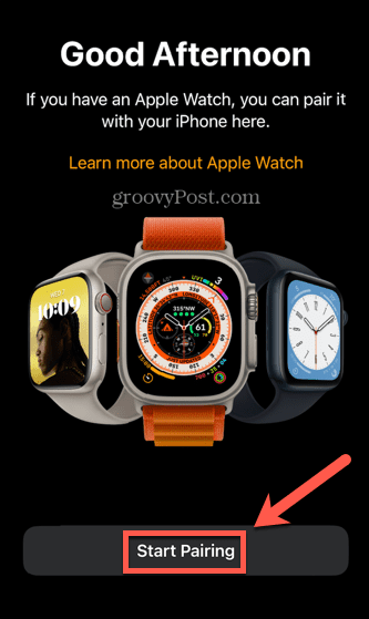 apple watch eşleştirmeye başla