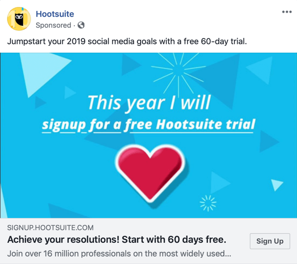 Ücretsiz deneme sunan Hootsuite örneği gibi sonuç veren Facebook reklam teknikleri