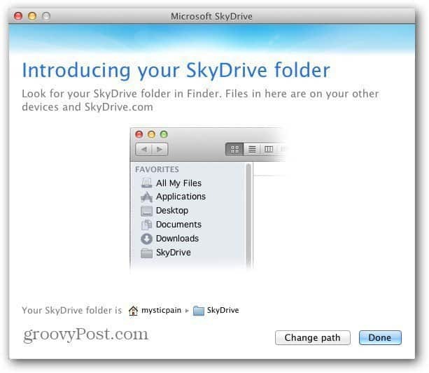 Mac SkyDrive Bölgesi