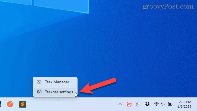 Windows 11'de Görev Çubuğu ayarlarını seçin