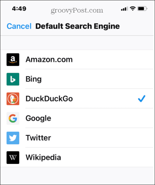 Firefox varsayılan arama listesini seç