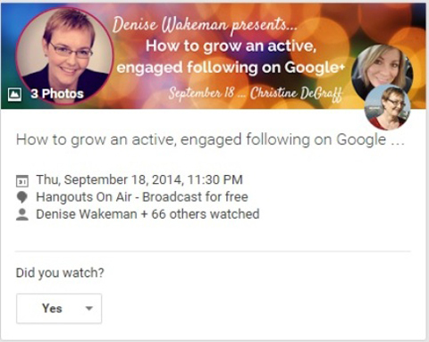 Google + canlı videoyla sohbet ayrıntıları