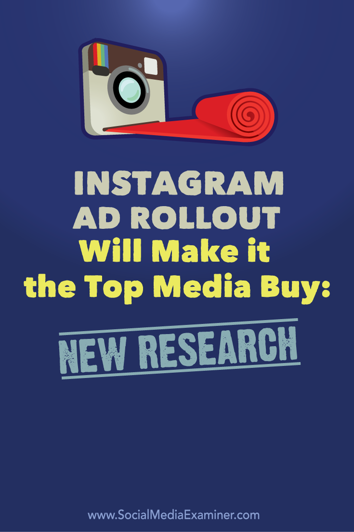 instagram reklam sunumu medya satın alma araştırması