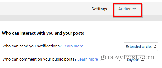 Google+ yayın kısıtlama ayarları kitlesi