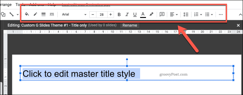 Google Slaytlar'da bir şablon metin kutusunu özelleştirme seçenekleri