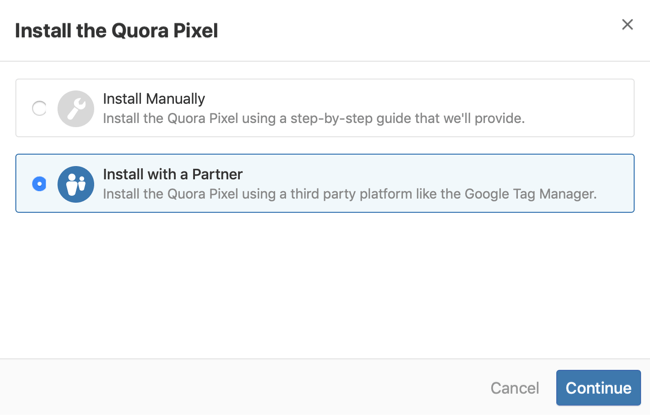 Google Etiket Yöneticisi ile Quora pikselinin nasıl yükleneceği ile ilgili 2. adım