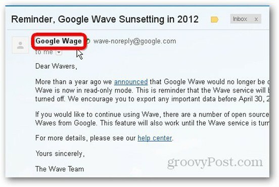 Google Wave 30 Nisan'da Sallayarak Güle Güle