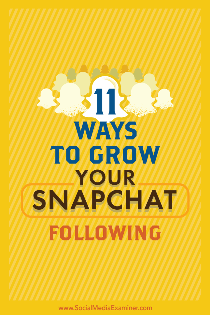 Aşağıdaki Snapchat'ınızı Büyütmenin 11 Yolu: Sosyal Medya Denetçisi
