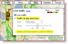 Google Haritalar Canlı Trafik gün ve saat ayarlarında