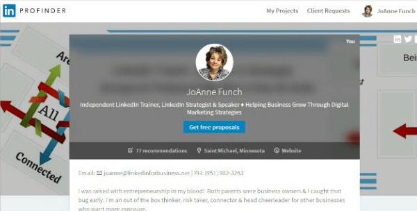 LinkedIn profinder profili