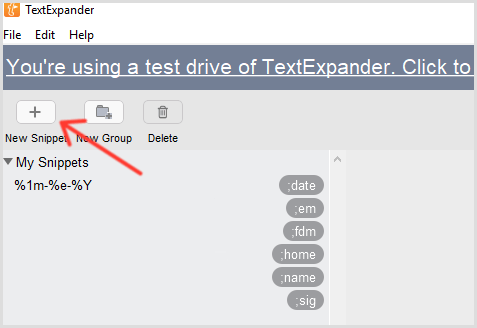 TextExpander snippet ekle