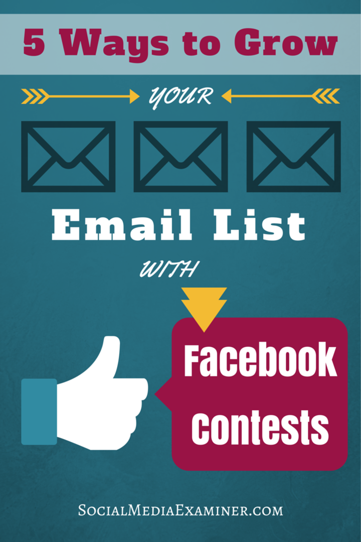 facebook yarışmalarıyla e-posta listenizi büyütün