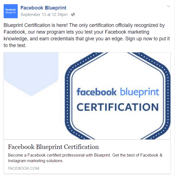 facebook plan sertifikası