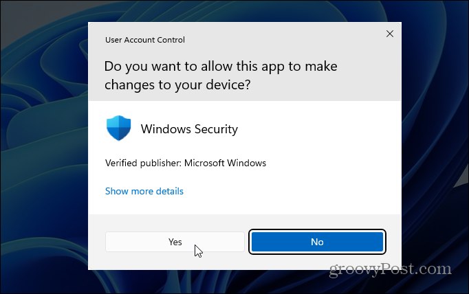 Kullanıcı Hesabı Denetimi Windows 11