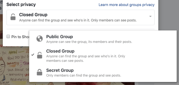 Her Facebook Grubu halka açık, kapalı veya gizli olabilir.