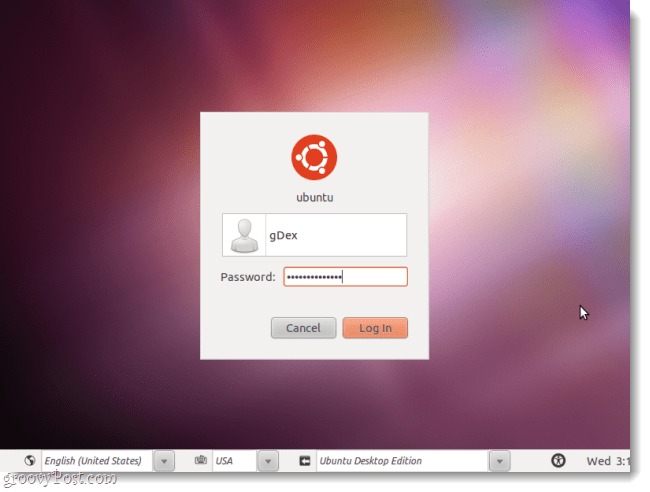 ubuntu giriş ekranı