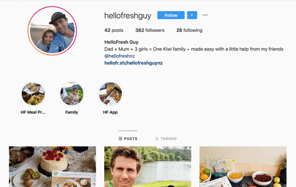 Ücretli sosyal etkileyiciler nasıl işe alınır, @hellofreshguy'dan Instagram beslemesi örneği