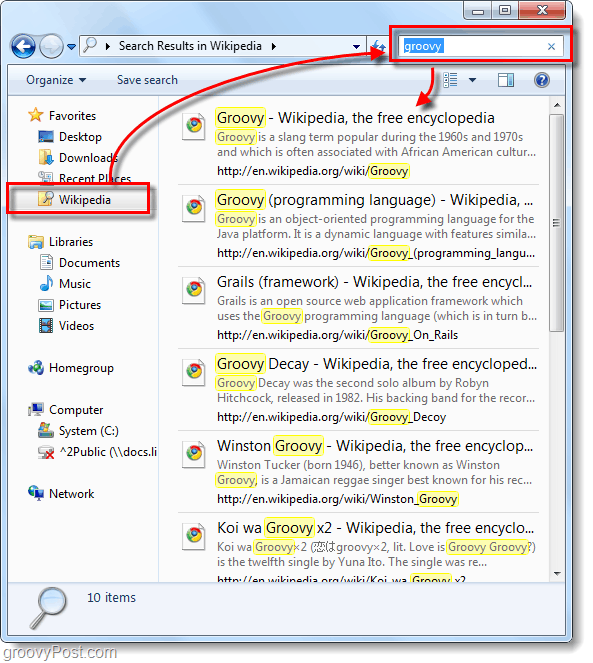 Windows 7 birleşik arama bağlayıcısı kullanın
