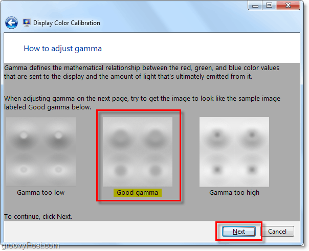 Windows 7 örnek gama görüntüsünü eşleştirmeye çalışın