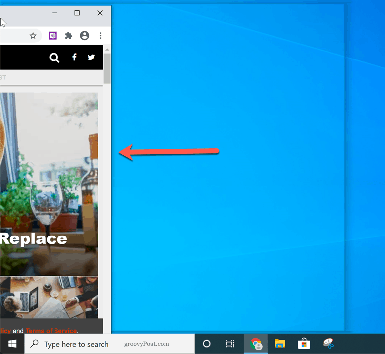 Soldaki Windows snap yardımı