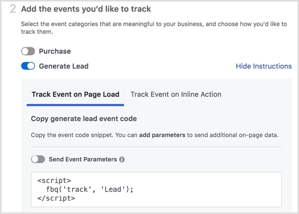 Facebook piksel kurulumu etkinlik ekle