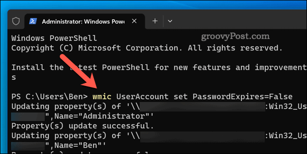 Windows 11'de tüm yerel hesaplar için parola süre sonu belirleme