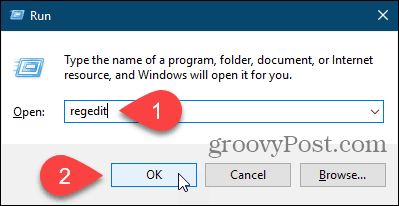 Windows'ta Çalıştır iletişim kutusunu kullanarak Kayıt Defteri Düzenleyicisi'ni açın