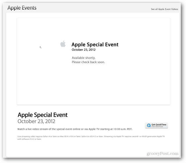 Apple Etkinliği 23 Ekim 2012