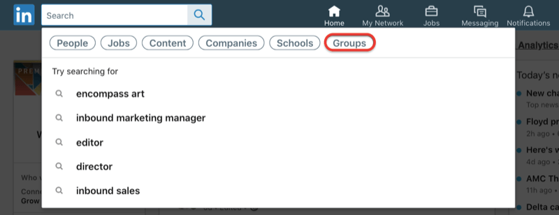 LinkedIn gruplarını ara