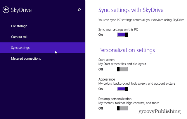 SkyDrive Senkronizasyon Ayarları