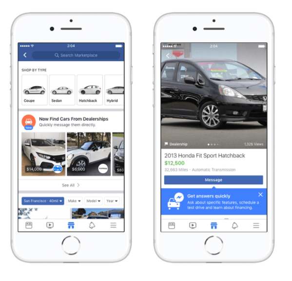 Facebook Marketplace, ABD'deki alışveriş yapanlar için araba satın almayı kolaylaştırmak için otomobil endüstrisi liderleri Edmunds, Cars.com, Auction123 ve daha fazlasıyla ortaklık yapıyor
