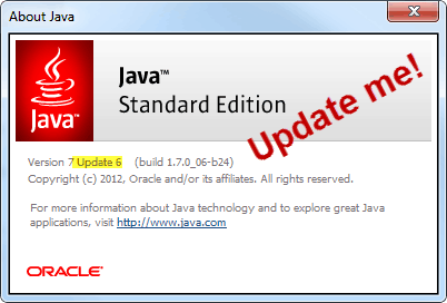 Java standart sürüm güncellemesi 6