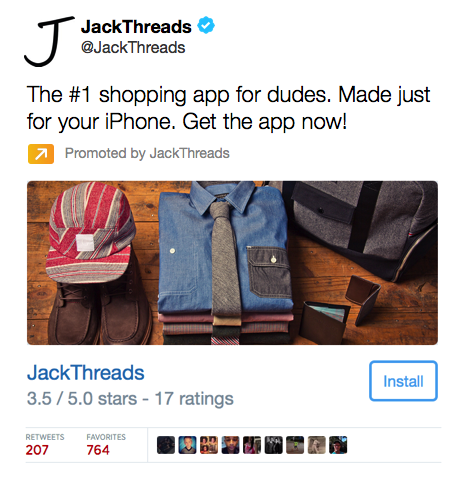 jack thread uygulaması yükleme kartı tweet