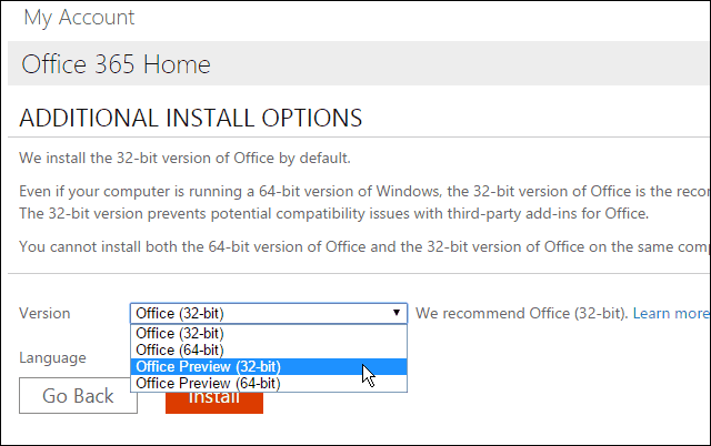 Office 2016 Önizlemesini Yükle