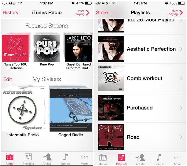 iTunes Radyo iOS 7 iPhone 5
