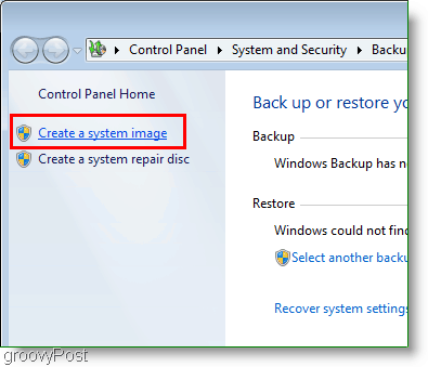 Windows 7: Sistem görüntüsü bağlantısı oluşturma