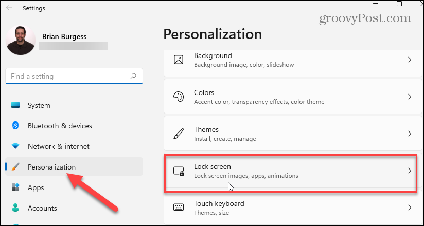 kişiselleştirme kilit ekranı Windows 11