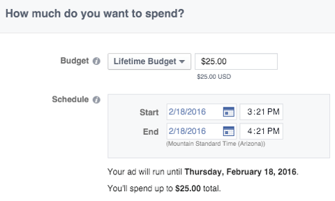 facebook reklam bütçe özelliği