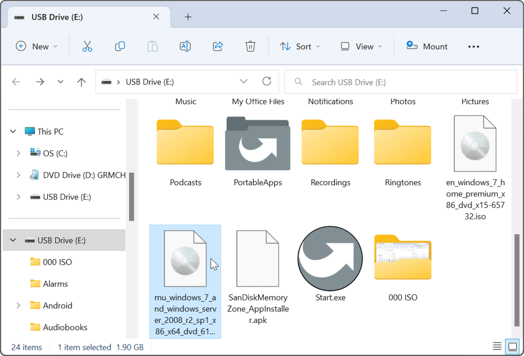 Windows 11'de bir ISO Görüntüsü Bağlayın
