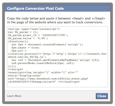 facebook dönüştürme piksel kodu