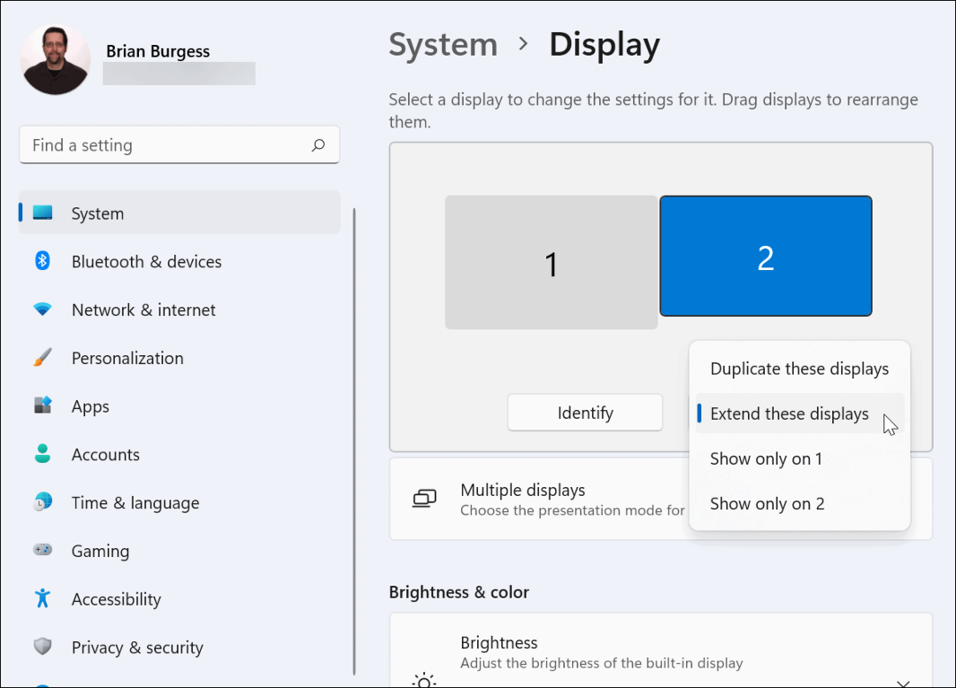 Ekran Monitör Ayarlarını Genişletin Windows 11