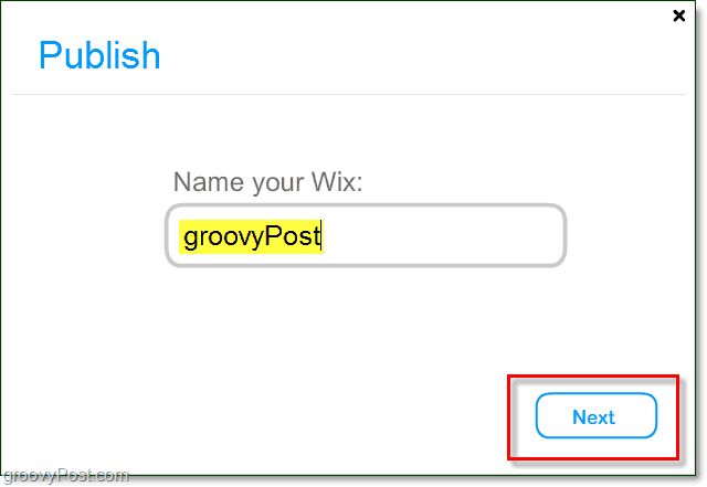 wix flash web sitenize bir ad verin