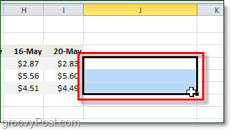 Excel 2010 mini grafikleriniz için hücreleri seçin