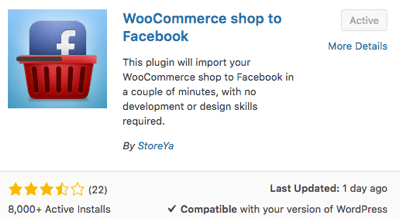 WooCommerce Shop to Facebook eklentisini seçin ve etkinleştirin.