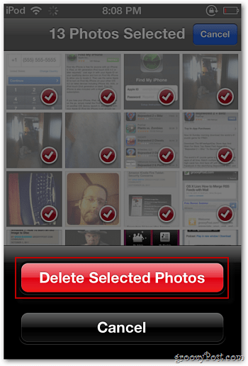 Seçilen Fotoğrafları Silme iPod