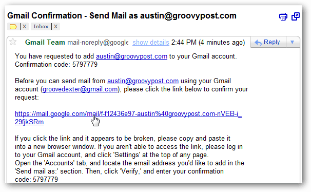 gmail gelen kutusu - doğrulama e-postası
