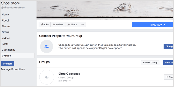 Facebook Gruplar sekmesi ekle