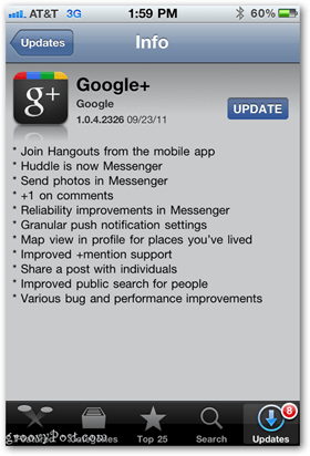 İPhone ve diğer iOS cihazlar için Google+ Uygulama Güncellemesi
