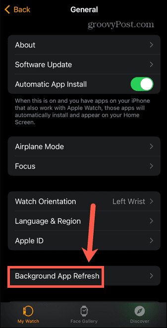 apple watch arka planda uygulama yenileme