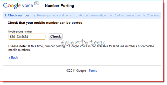 Google Voice Port Telefon Numarası